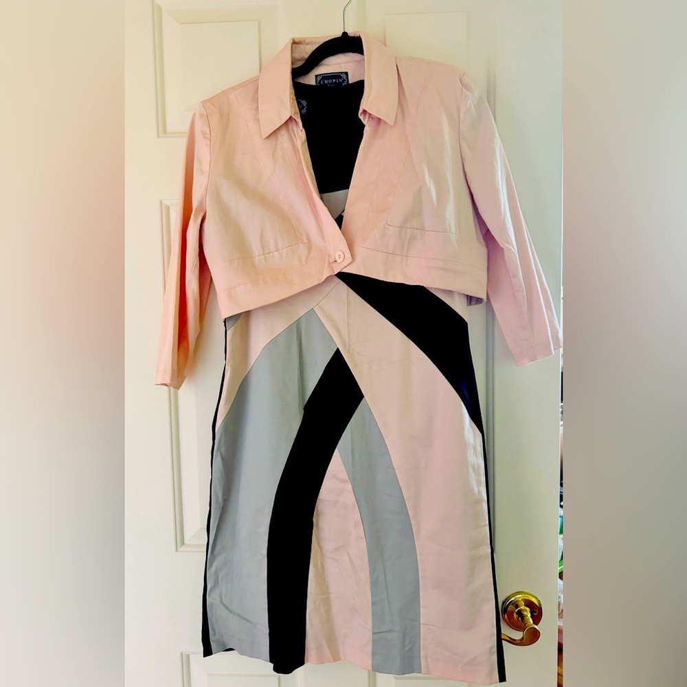 Two Piece Chopin Dress with Short Jacket from Chopin Roma. Rome, Italy